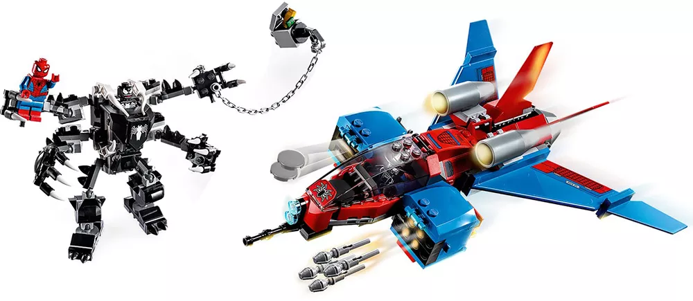 Конструктор Lego Marvel Super Heroes 76150 Реактивный самолёт Человека-Паука против Робота Венома фото 2