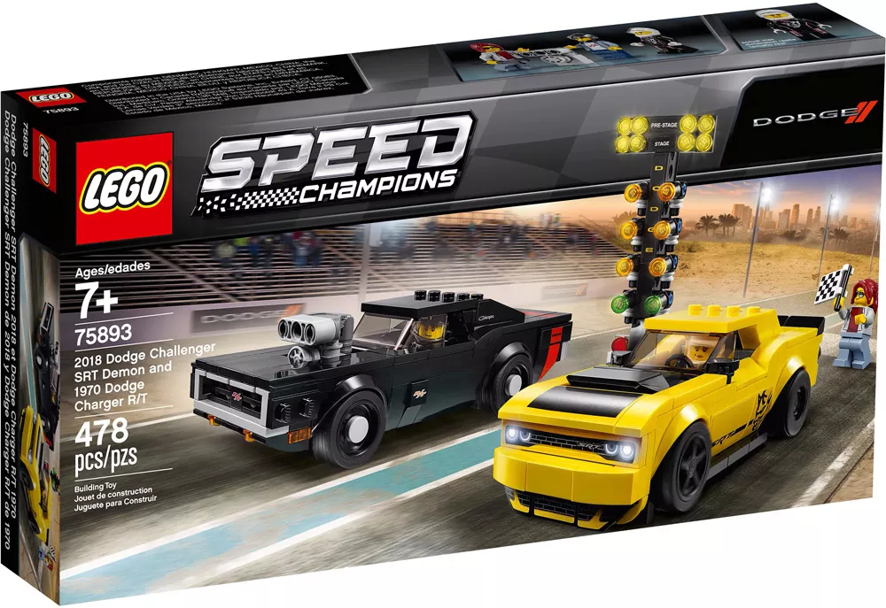 Конструктор Lego Speed Champions 75893 Автомобили 2018 Dodge Challenger SRT Demon и 1970 Dodge Charger R/T фото