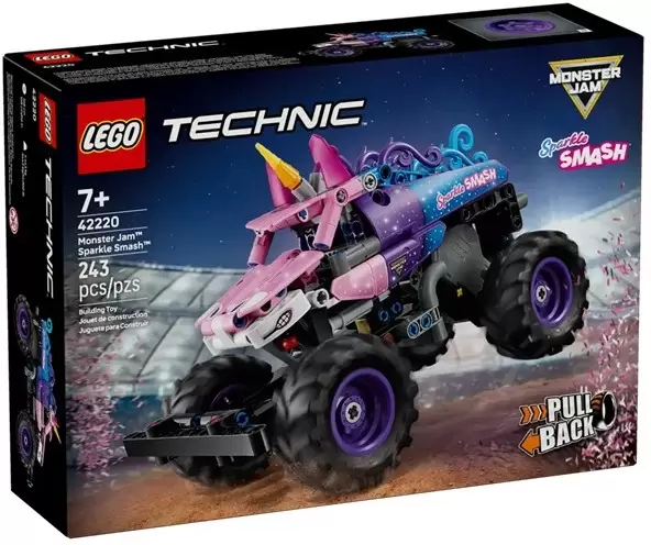 Lego Technic 42220 Монстр Jam Sparkle Smash с инерционным двигателем pull-back