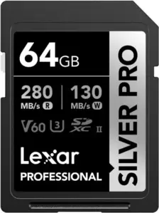 Карта памяти Lexar Professional SILVER PRO SDXC LSDSIPR064G-BNNNG 64GB фото