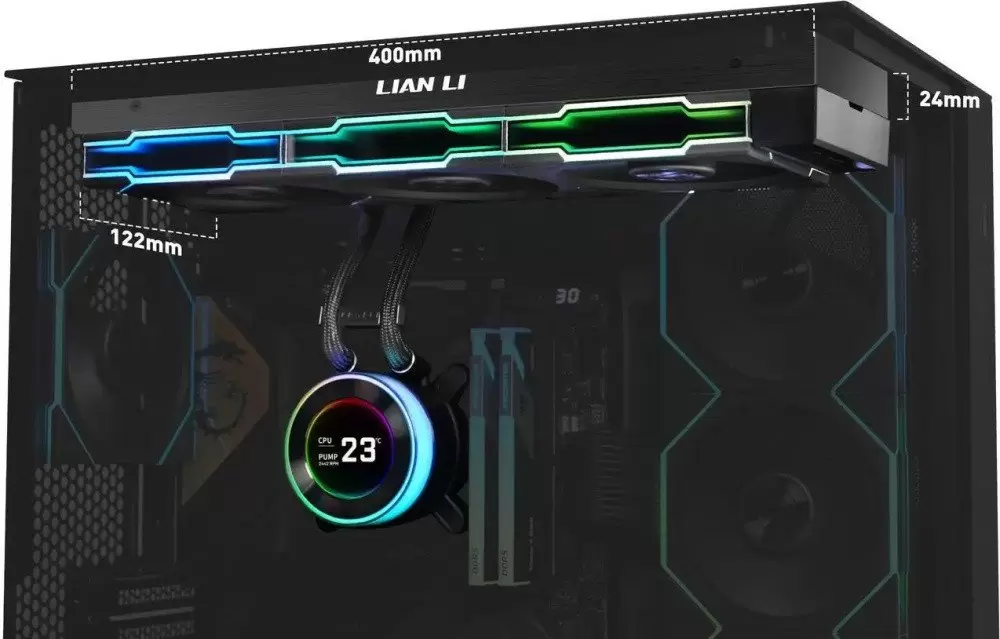 Система жидкостного охлаждения для процессора Lian Li Hydroshift II LCD-C 360TL GHS2LCD36TB G89.GHS2LCD36TB.R0 фото