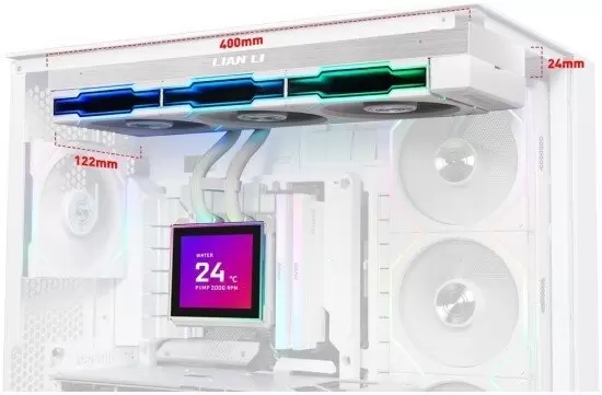 Система жидкостного охлаждения для процессора Lian Li HydroShift II LCD-S 360TL G89.GHS2LCDS36TW.R0 фото