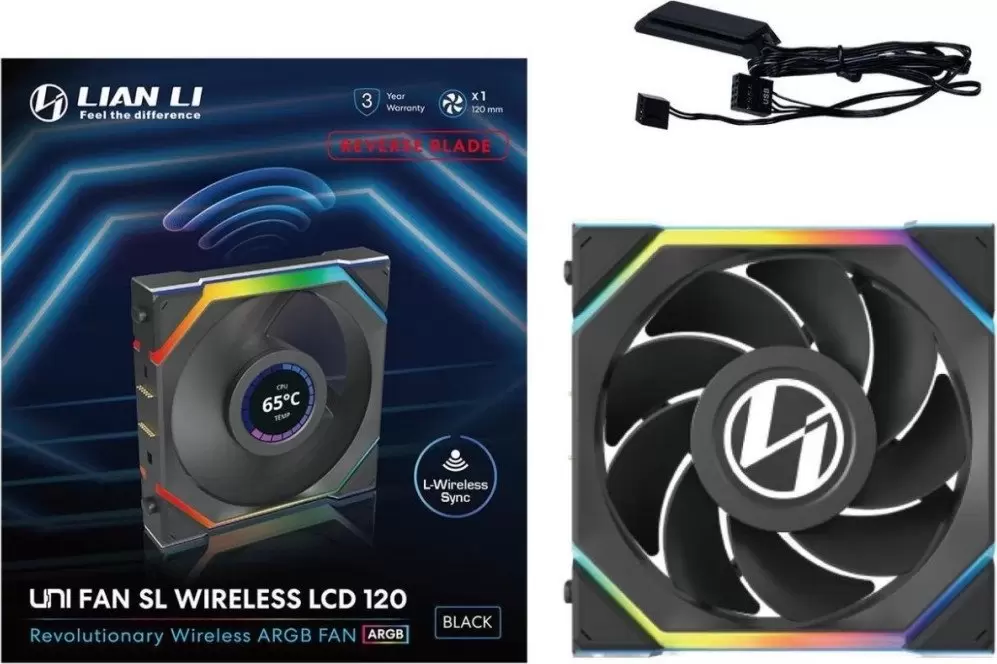 Вентилятор для корпуса Lian Li Uni Fan SL 120 Wireless LCD G99.12RSLLCD1W1B.R0 фото