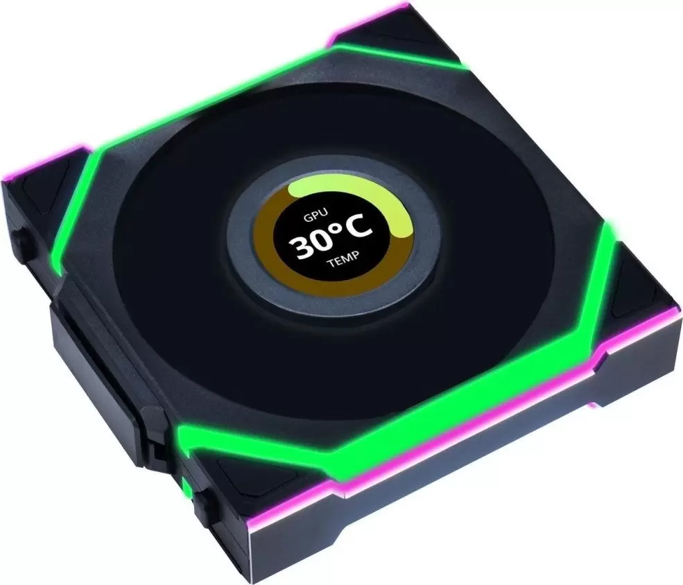 Комплект вентиляторов для корпуса с контроллером Lian Li Uni Fan SL 120 Wireless LCD Reverse G99.12RSLLCD1W3B.R0 фото