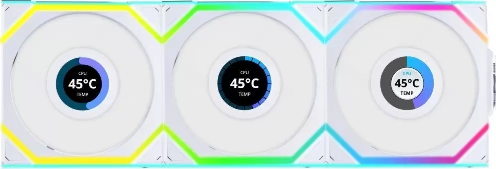 Комплект вентиляторов для корпуса с контроллером Lian Li Uni Fan SL 120 Wireless LCD Reverse G99.12RSLLCD1W3W.R0 фото