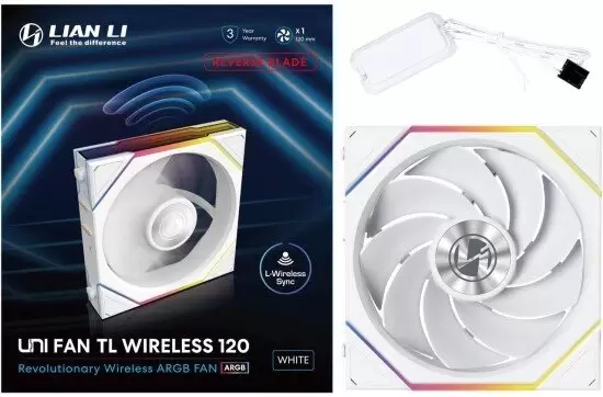 Вентилятор для корпуса Lian Li Uni Fan TL 120 Wireless Reverse 12RTL1W1W G99.12RTL1W1W.R0 фото