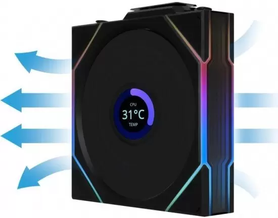 Комплект вентиляторов для корпуса с контроллером Lian Li Uni Fan TL 120 Wireless Reverse 12RTLLCD1W3B G99.12RTLLCD1W3B.R0 фото