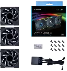 Набор вентиляторов Lian Li Uni Fan TL LCD 120 Triple Pack G99.12TLLCD3B.00 фото