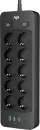 Сетевой фильтр Agni TP-FO4U10E-С-5m-black (5м, 10 розеток, черный) фото 2