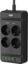 Сетевой фильтр Agni TP-FS4U4E-PD-2m-black (2м, 4 розетки, черный) фото 2