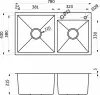Кухонная мойка AKS Двойная 78x43 (черная сталь) icon 3