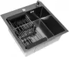 Кухонная мойка ALLBA 500x500 Black PVD Decor фото 2