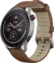 Умные часы Amazfit GTR 4 (серебристый, с коричневым кожаным ремешком) icon