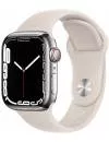 Умные часы Apple Watch Series 7 LTE 41 мм (сталь серебристый/звездный свет) фото