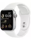 Умные часы Apple Watch SE 2 40 мм (алюминиевый корпус, серебристый/белый, спортивный силиконовый ремешок M/L) фото