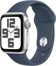 Умные часы Apple Watch SE 2 40 мм (алюминиевый корпус, серебристый/грозовой синий, спортивный силиконовый ремешок S/M) icon