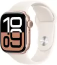 Умные часы Apple Watch Series 10 42 мм (алюминиевый корпус, розовое золото/звездный свет, спортивный силиконовый ремешок S/M) icon