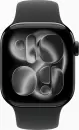 Умные часы Apple Watch Series 11 42 мм (алюминиевый корпус, черный/черный, спортивный силиконовый ремешок M/L) фото 2