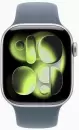 Умные часы Apple Watch Series 11 42 мм (алюминиевый корпус, серебристый/синий, спортивный силиконовый ремешок) фото 2