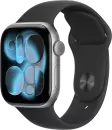 Умные часы Apple Watch Series 11 46 мм (алюминиевый корпус, космический серый/черный, спортивный силиконовый ремешок M/L) icon