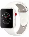 Умные часы Apple Watch Series 3 LTE 42mm White Ceramic Case with Soft White/Pebble Sport Band (MQM52) icon