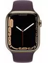 Умные часы Apple Watch Series 7 LTE 41 мм (сталь золото/темная вишня спортивный) фото 2