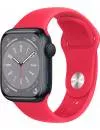 Смарт-часы Apple Watch Series 8 41 мм (алюминиевый корпус, полуночный/красный, спортивный силиконовый ремешок) фото