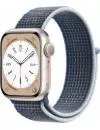 Умные часы Apple Watch Series 8 41 мм (алюминиевый корпус, звездный свет/синий шторм, нейлоновый ремешок) фото