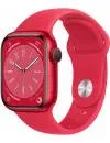 Умные часы Apple Watch Series 8 41 мм (алюминиевый корпус, красный/красный, спортивный силиконовый ремешок) фото