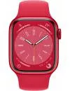 Умные часы Apple Watch Series 8 41 мм (алюминиевый корпус, красный/красный, спортивный силиконовый ремешок) фото 2