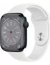 Умные часы Apple Watch Series 8 45 мм (алюминиевый корпус, полуночный/белый, спортивный силиконовый ремешок) фото