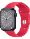 Смарт-часы Apple Watch Series 8 45 мм (алюминиевый корпус, полуночный/красный, спортивный силиконовый ремешок) фото