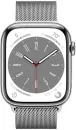 Умные часы Apple Watch Series 8 45 мм (корпус из нержавеющей стали, серебристый/серебристый, миланский сетчатый браслет) фото 2