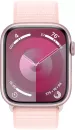 Умные часы Apple Watch Series 9 41 мм (алюминиевый корпус, розовый/розовый, нейлоновый ремешок) фото 2