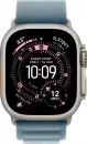 Умные часы Apple Watch Ultra 3 LTE 49 мм (титановый корпус, природный/голубой, текстильный ремешок размера L) фото 2