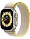 Смарт-часы Apple Watch Ultra LTE 49 мм (титановый корпус, титановый/желто-бежевый, нейлоновый ремешок размера S/M) фото
