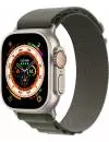 Умные часы Apple Watch Ultra LTE 49 мм (титановый корпус, титановый/темно-зеленый, текстильный ремешок размера L) фото