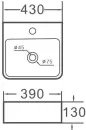 Умывальник Aquaceramika Wave AC525D icon 2