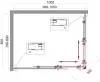 Душевой уголок BelBagno UNO-195-AH-2-100/80-C-Cr фото 7