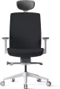 Офисное кресло Bestuhl J1 (рама белая, черный) с подголовником фото 5