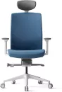 Офисное кресло Bestuhl S30 (рама черная, черный/синий) с подголовником фото 3