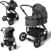 Детская универсальная коляска Bubago Model Zoom 3 в 1 BG 196-2 (темно-серый) icon