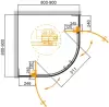 Душевой уголок Cezares Slider-R-2-80/90-C-Cr фото 2