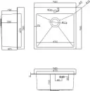 Кухонная мойка Diamond 500*500, коландер, дозатор BLACK DECOR icon 8