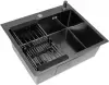 Кухонная мойка Diamond 600*500, коландер, дозатор BLACK DECOR icon
