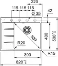 Кухонная мойка Franke Centro CNG 611/211-62 TL (белый, левая) icon 2