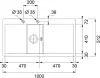 Кухонная мойка Franke Crystal CLV 214 (правая, черное стекло) icon 2