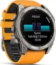 Умные часы Garmin Fenix 8 Sapphire 51мм (титановый, оранжевый силиконовый ремешок) icon 2