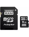 Карта памяти GoodRam microSDHC 16Gb Class 4 + SD адаптер (SDU16GHCAGRR10) icon