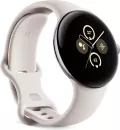 Умные часы Google Pixel Watch 2 (глянцевый серебристый/фарфор, спортивный силиконовый ремешок) фото 2